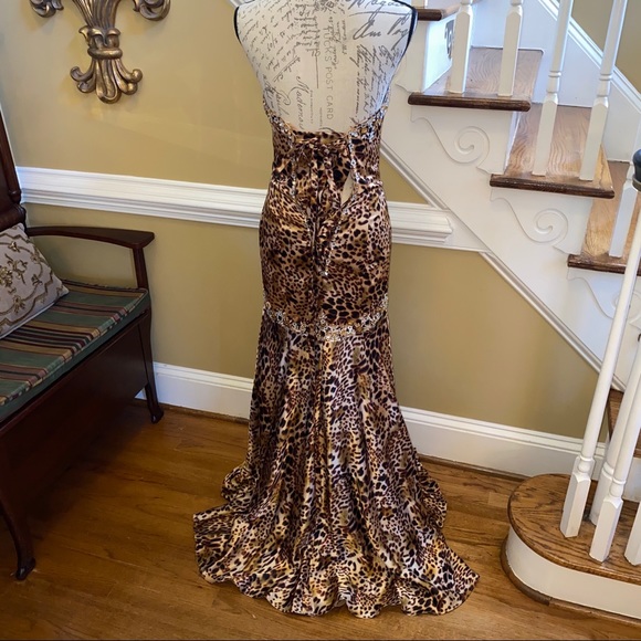 Mori Lee Leopard beaded gown - Picture 5 of 9